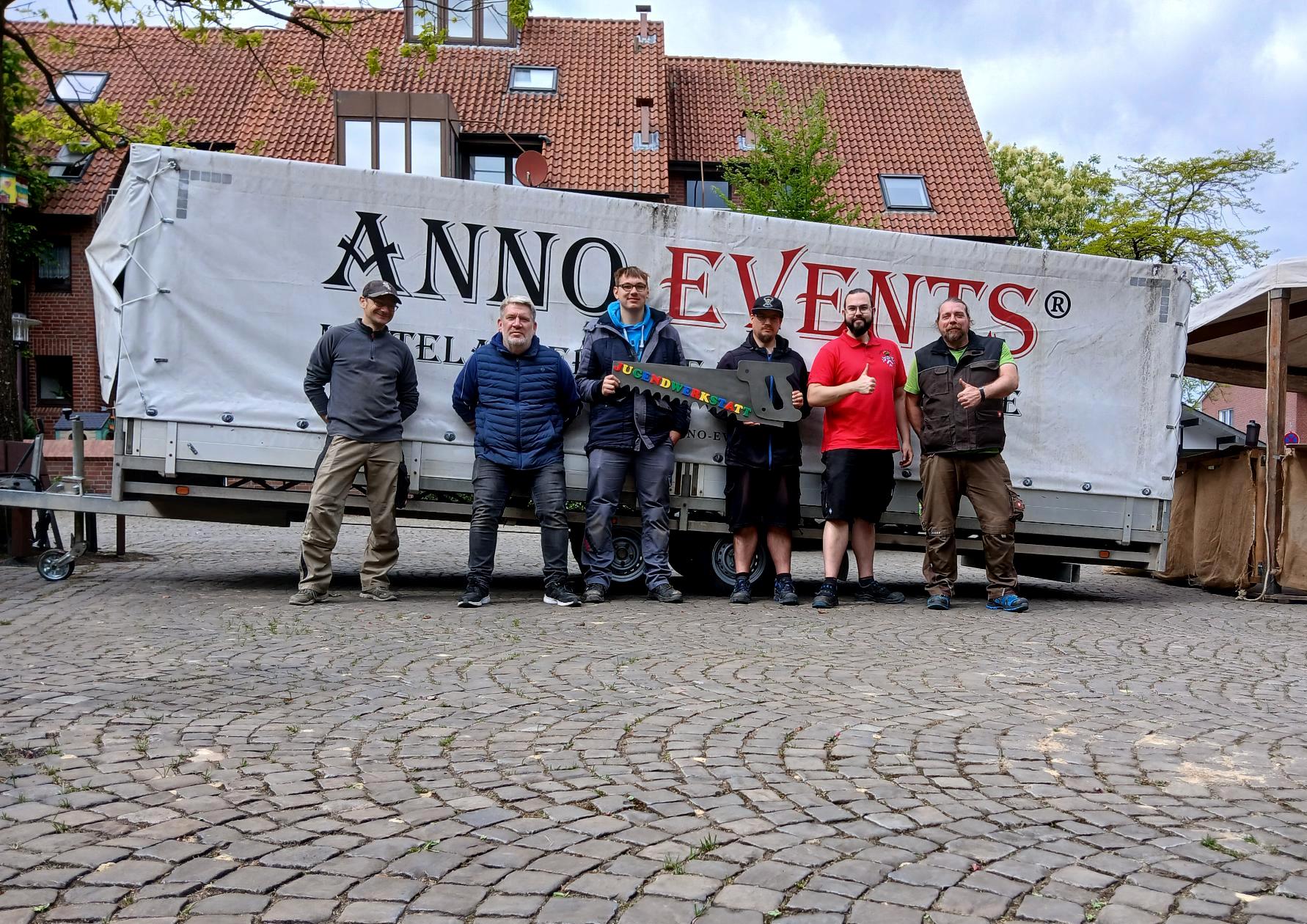 Support beim Mittelaltermarkt Rahden durch die Jugendwerkstatt Steinfurt